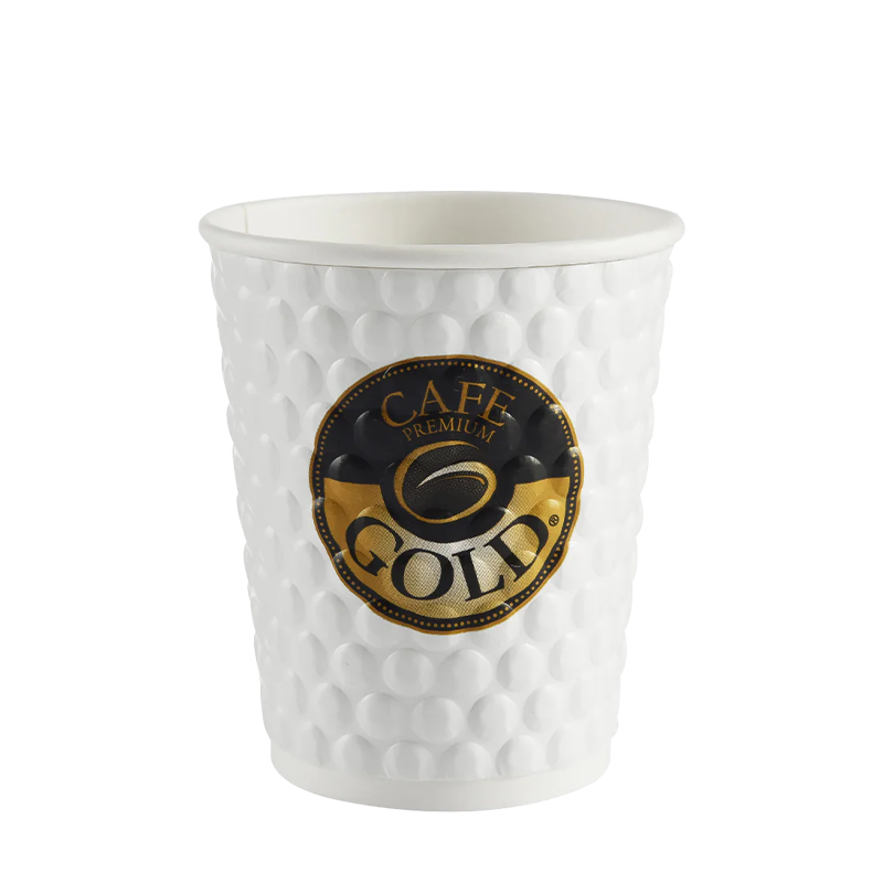 12oz无塑压纹纸杯